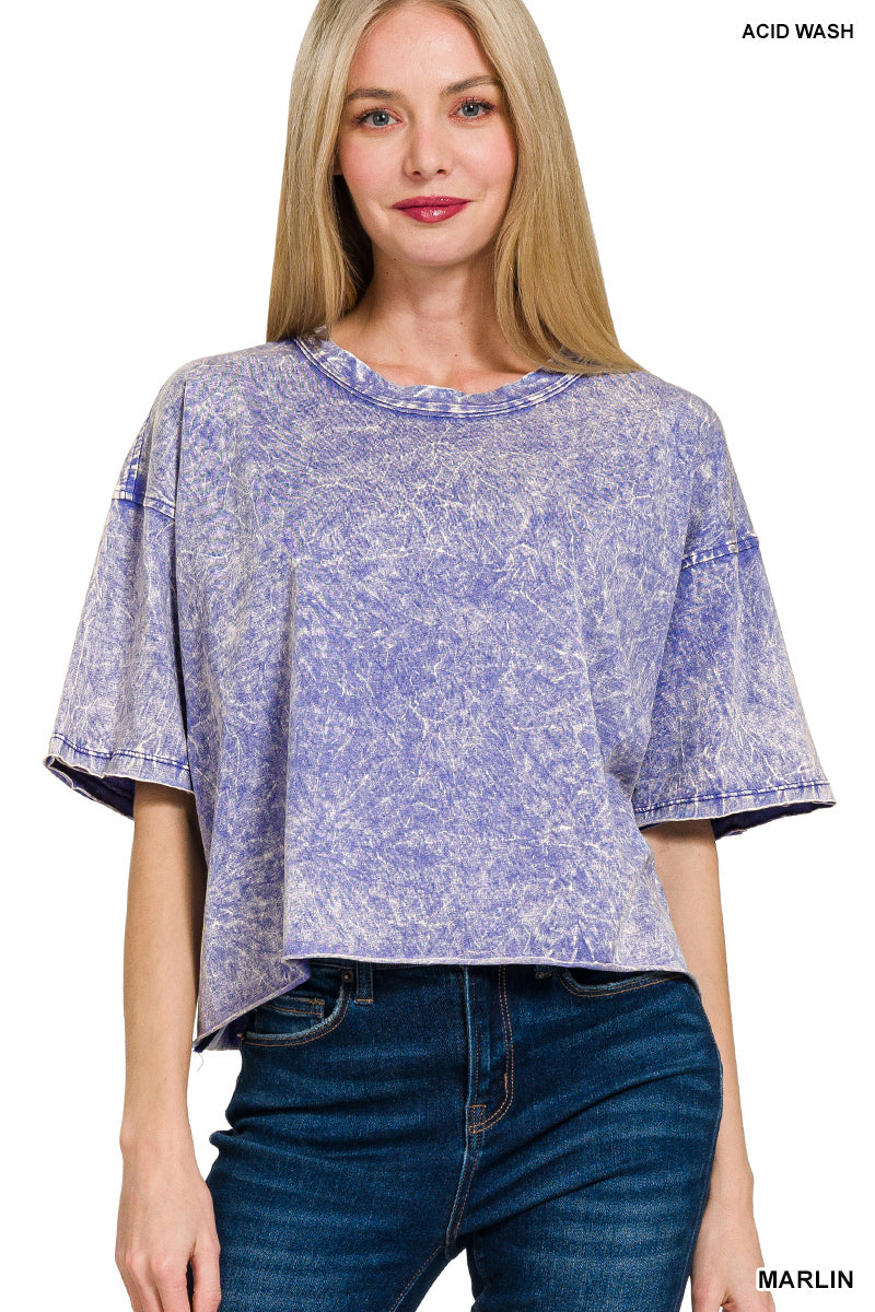 Acid Crinkle Washed Oversized Tee