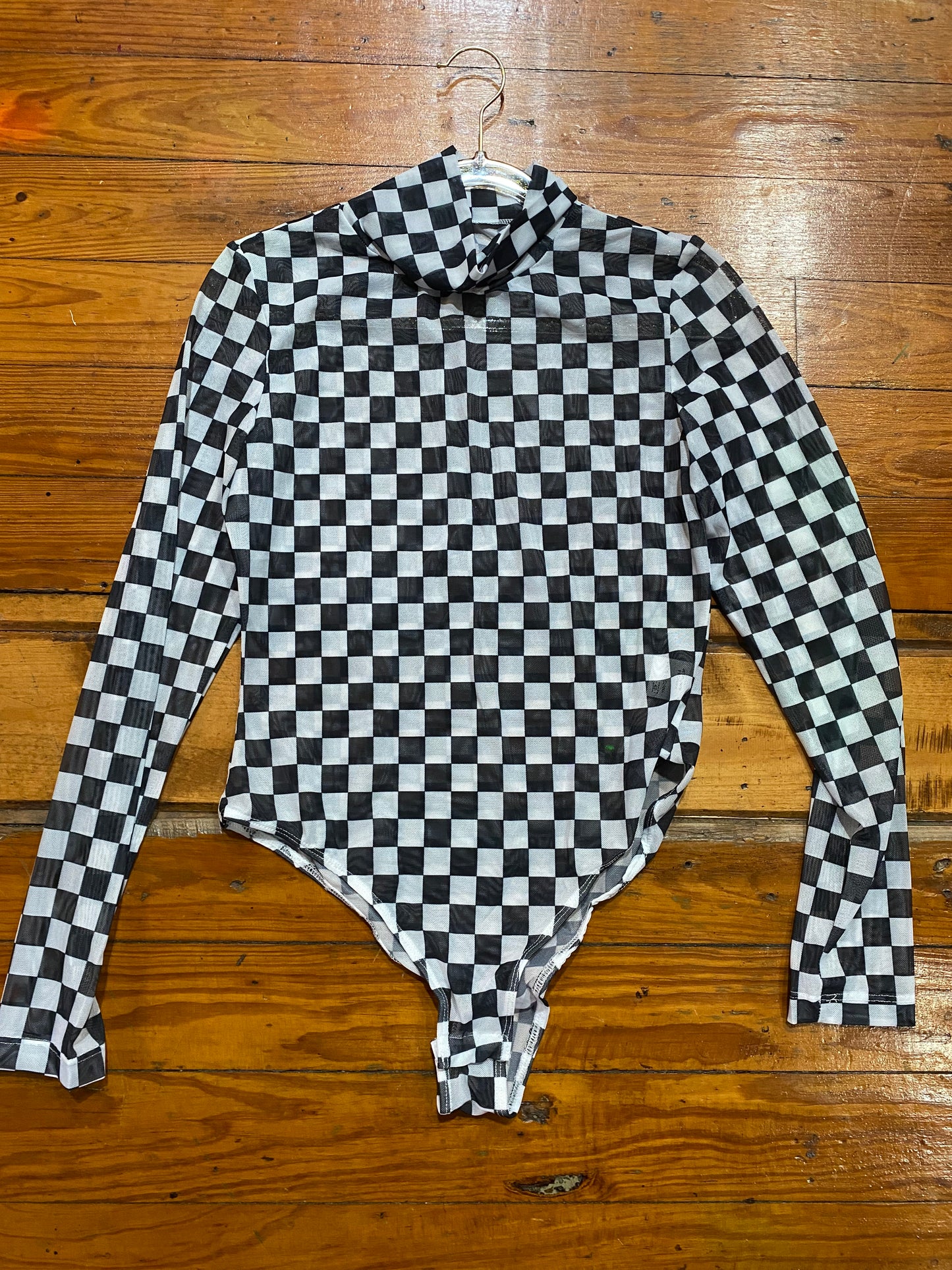 Checkered turtle neck