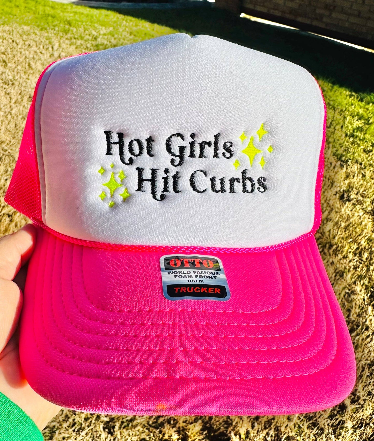 Hot Girls Hit Curbs Embroidered Trucker Hat