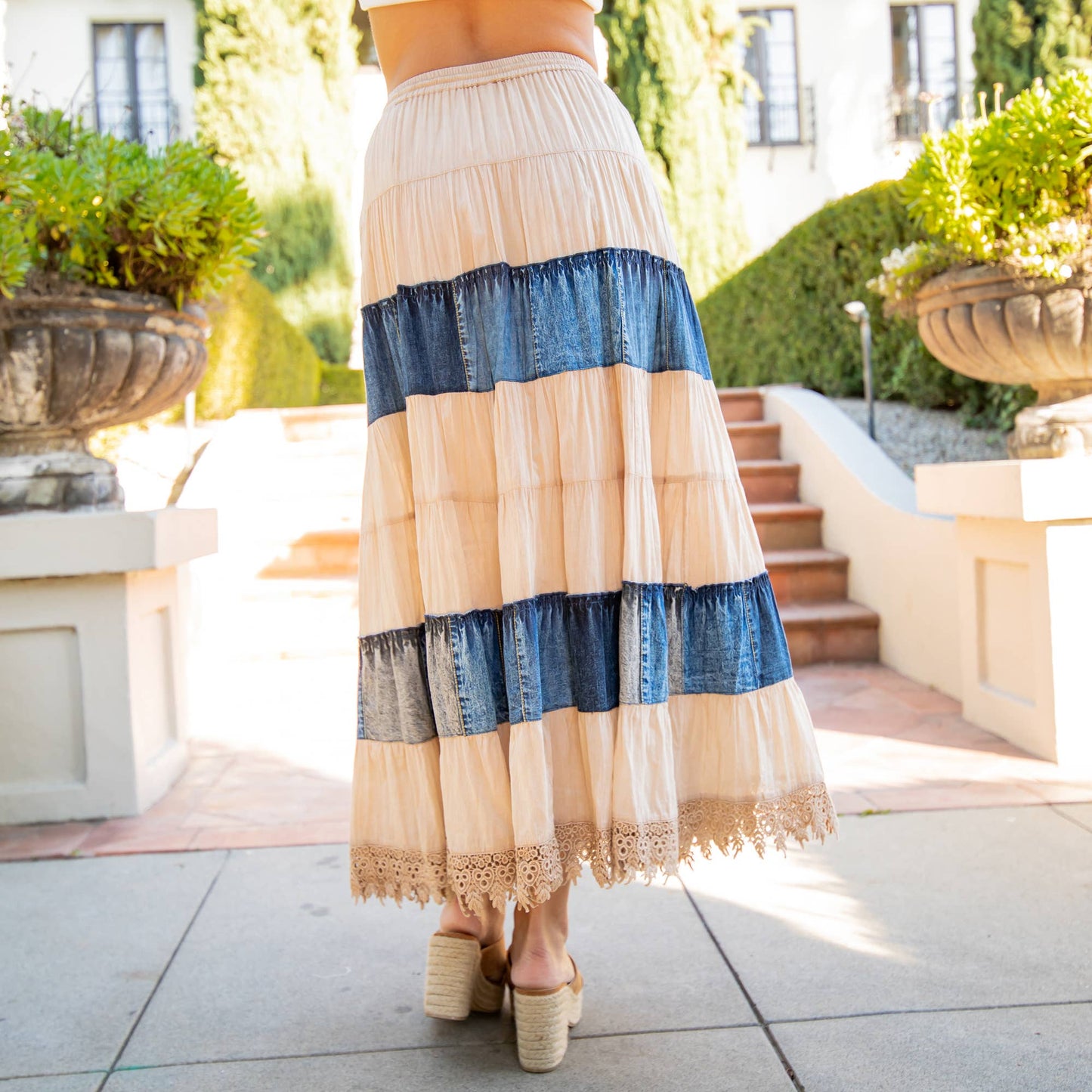 Gypsy Grace our newest Long Tiered Western Skirt, Lined With Two Pockets