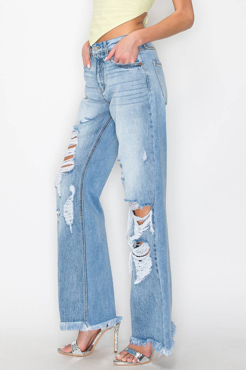 *HYBRID STYLE* HIGH RISE WIDE LEG JEANS