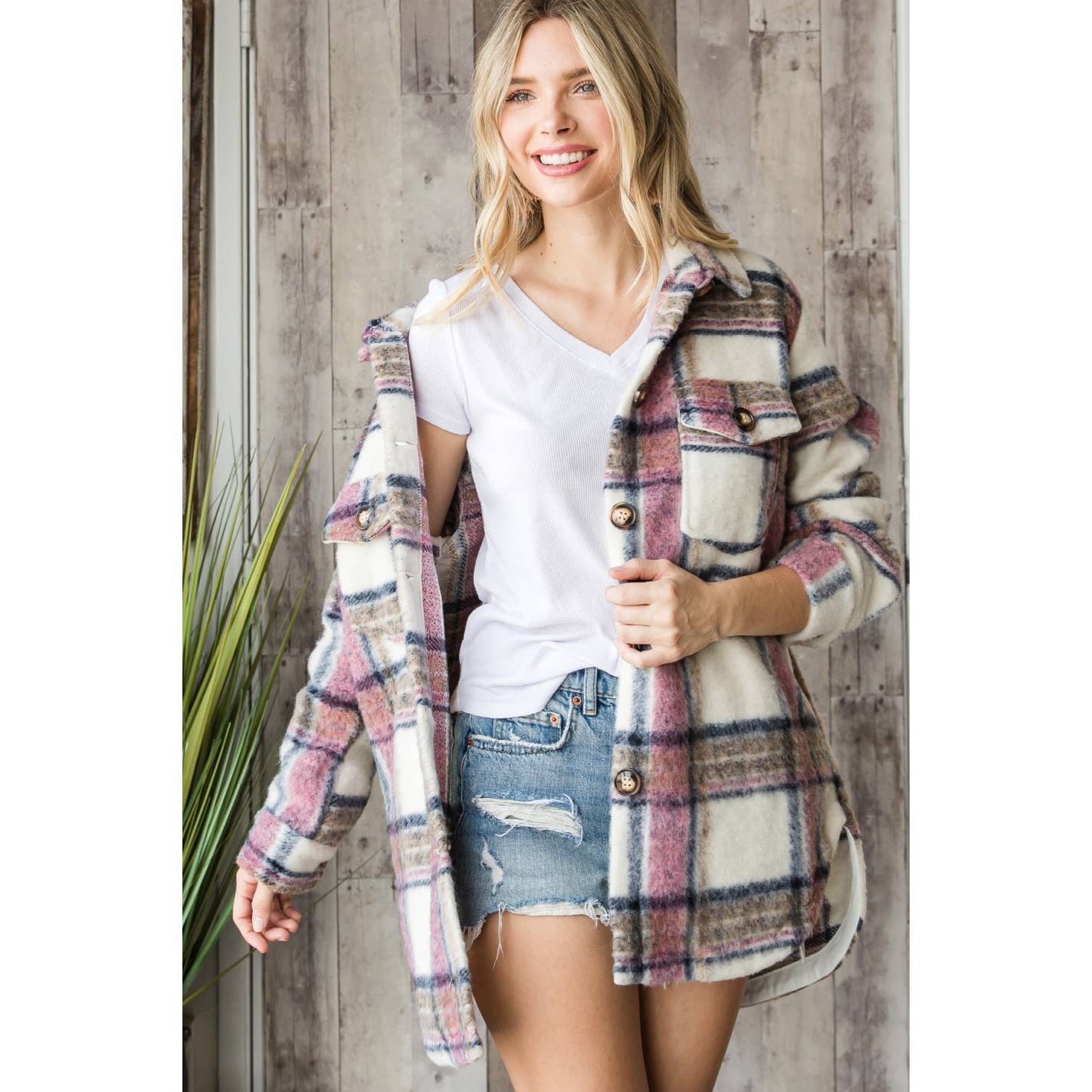 Thick Plaid Checker Shacket