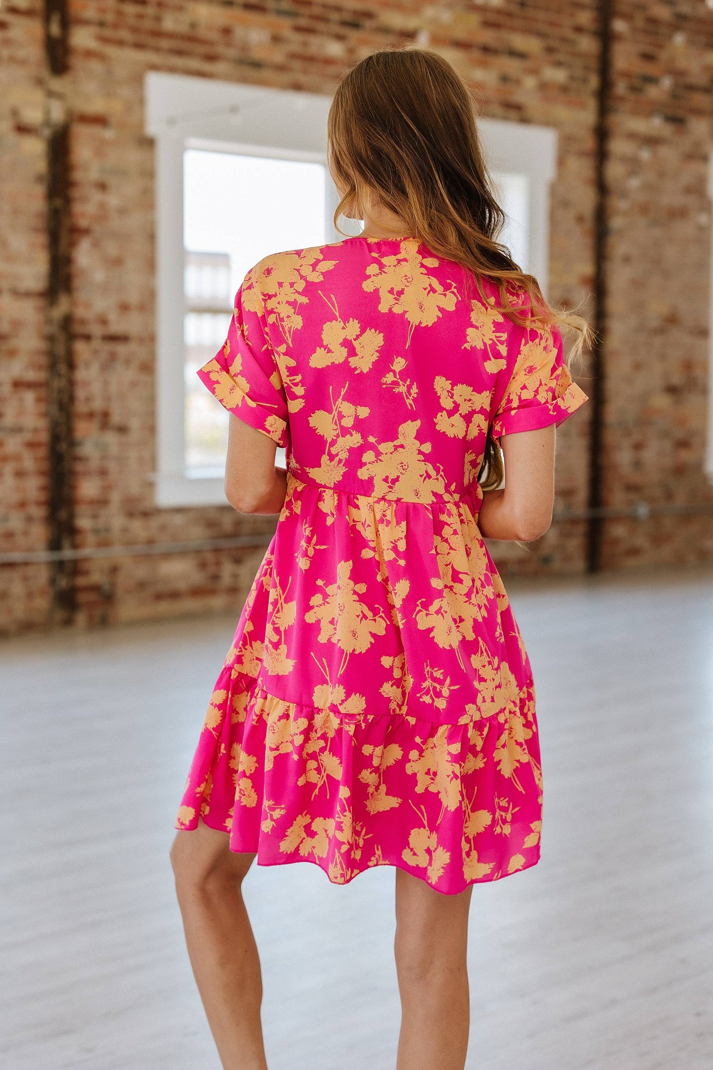 Simpson Ruffled Mini Dress | S-XL: Rose / L