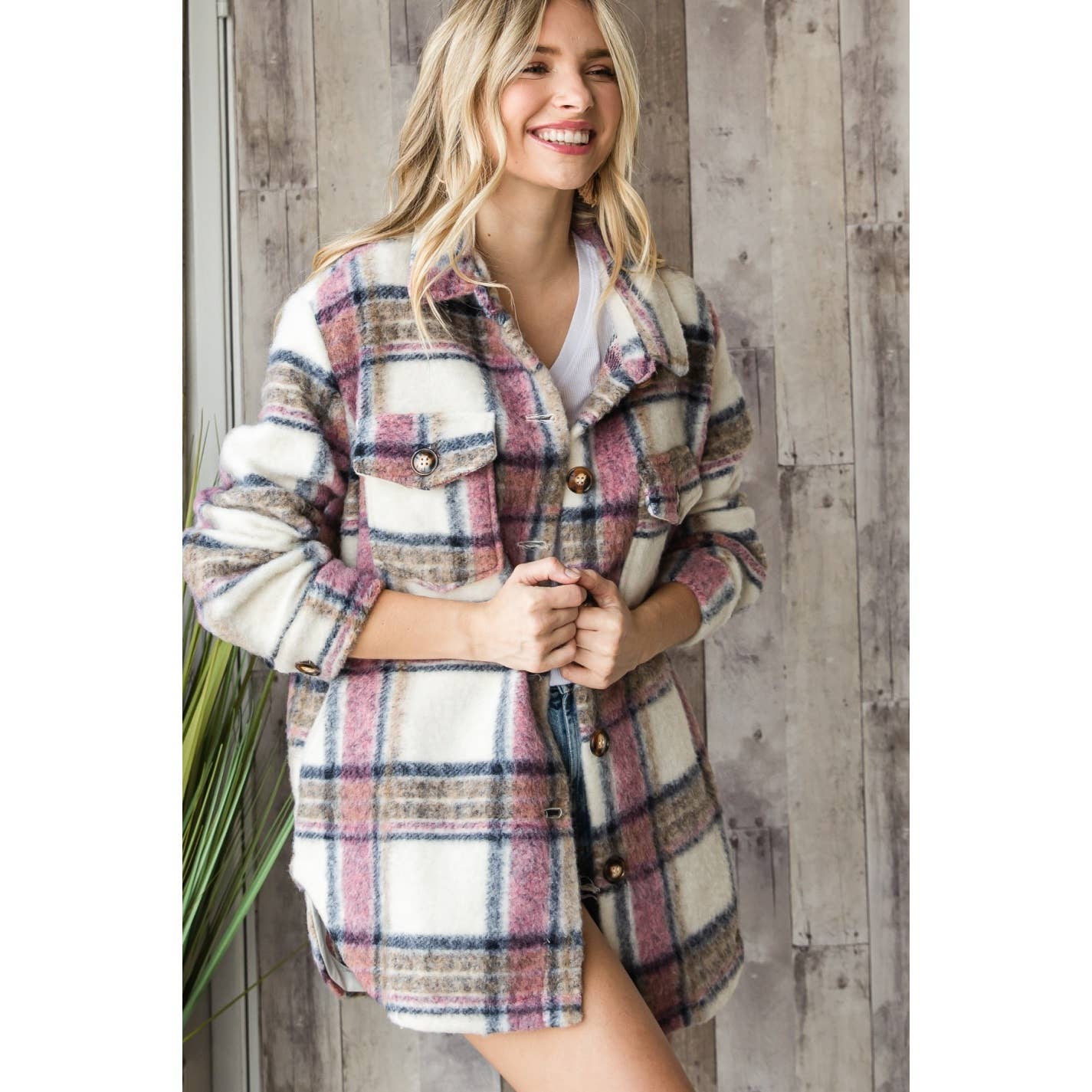 Thick Plaid Checker Shacket