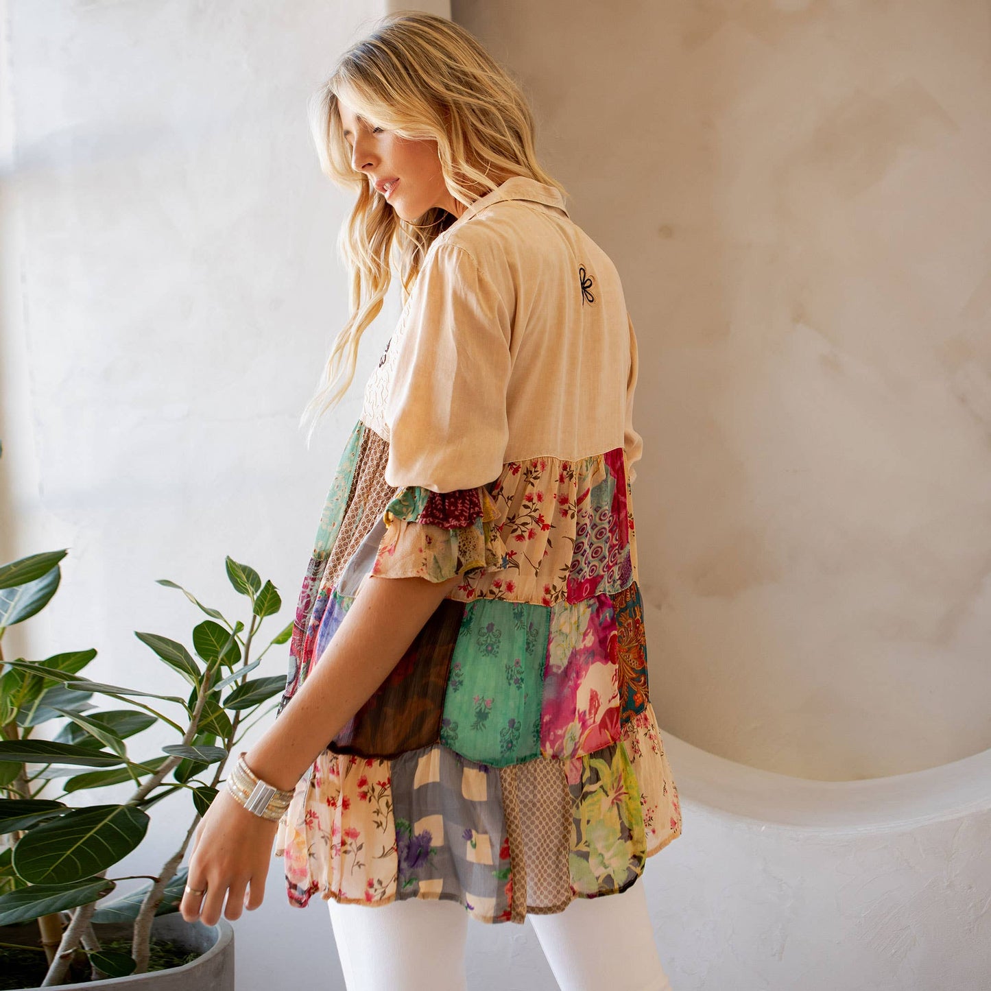 3/4 Ruffle Sleeves Western Blouse Top (New Color)