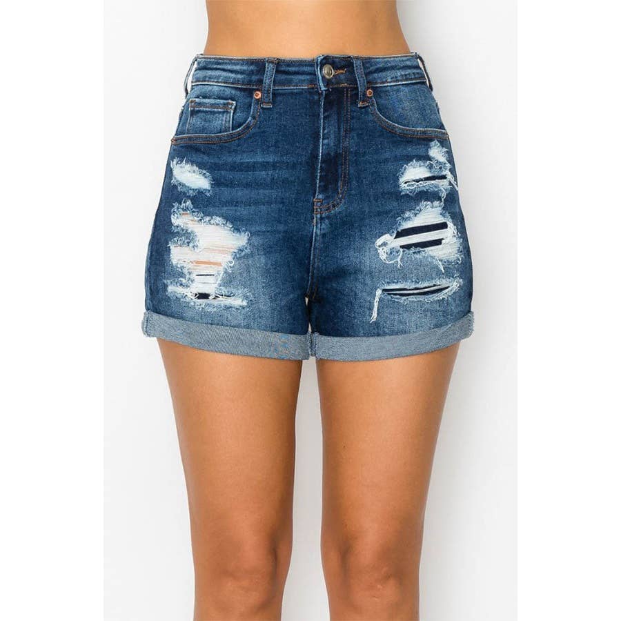 AUTHENTIC RIP AND REPAIR MOM SHORTS CUFFED