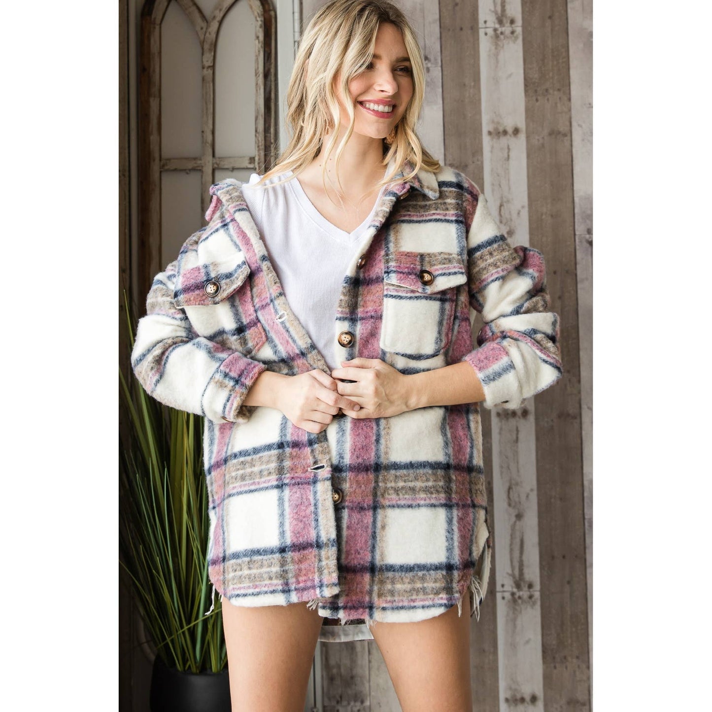 Thick Plaid Checker Shacket