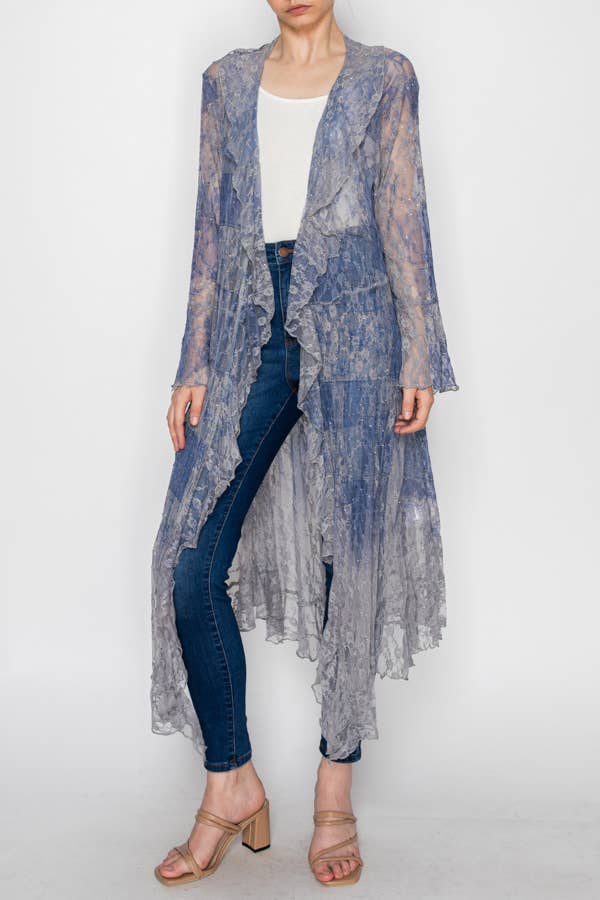 Lightweight Lace Ruffle Duster w/ Sparkles