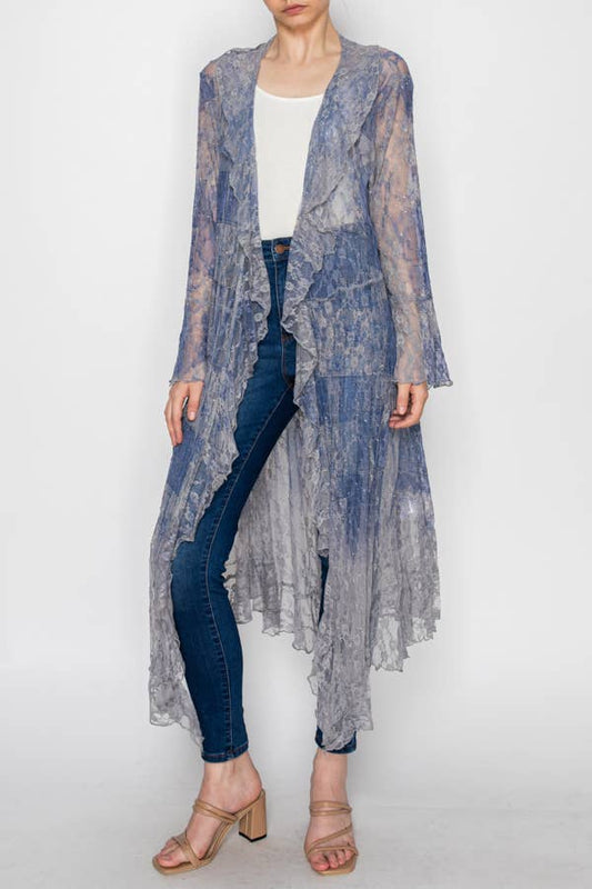 Lightweight Lace Ruffle Duster w/ Sparkles