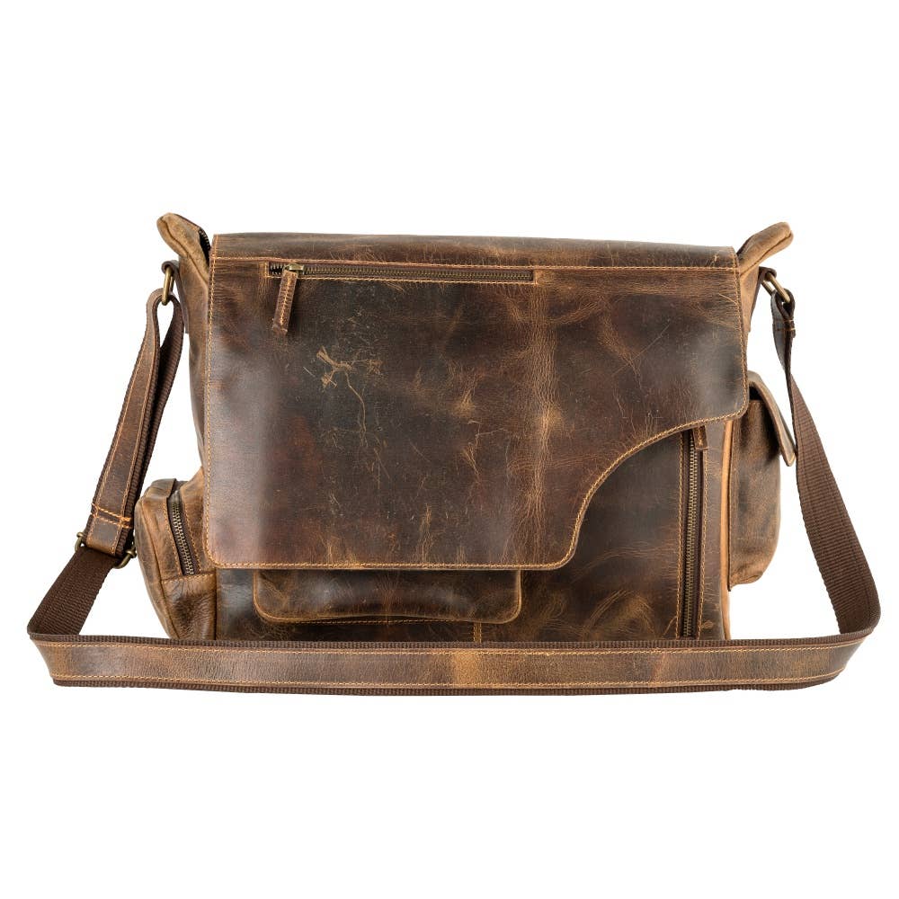 Amalfi - Rustic Genuine Leather Messenger Bag - Unisex