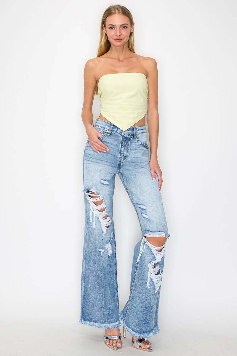 *HYBRID STYLE* HIGH RISE WIDE LEG JEANS